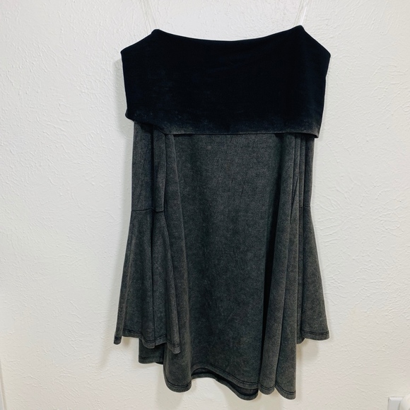 Umgee Off the Shoulder Bell Sleeve Dress Gray M - Picture 5 of 7